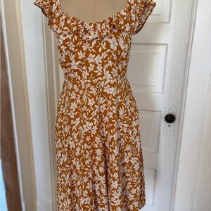 Old Navy Floral Mini Dress in Burnt Orange and White